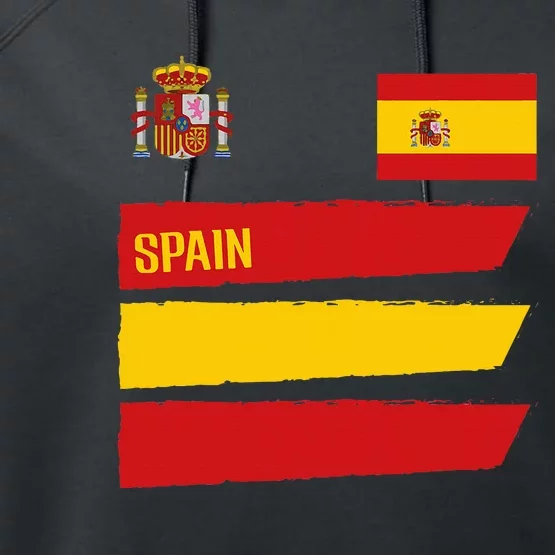 Spain Flag Espana Football Soccer Fan Performance Fleece Hoodie