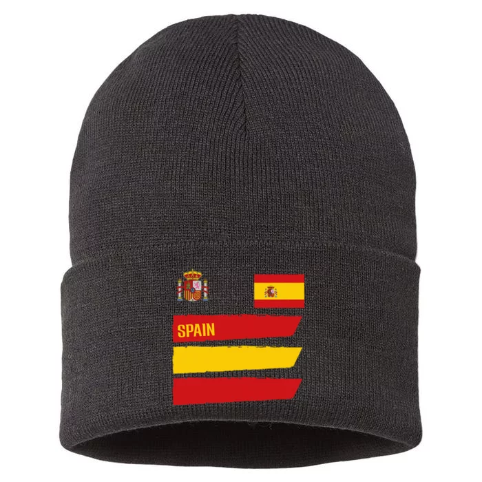 Spain Flag Espana Football Soccer Fan Sustainable Knit Beanie