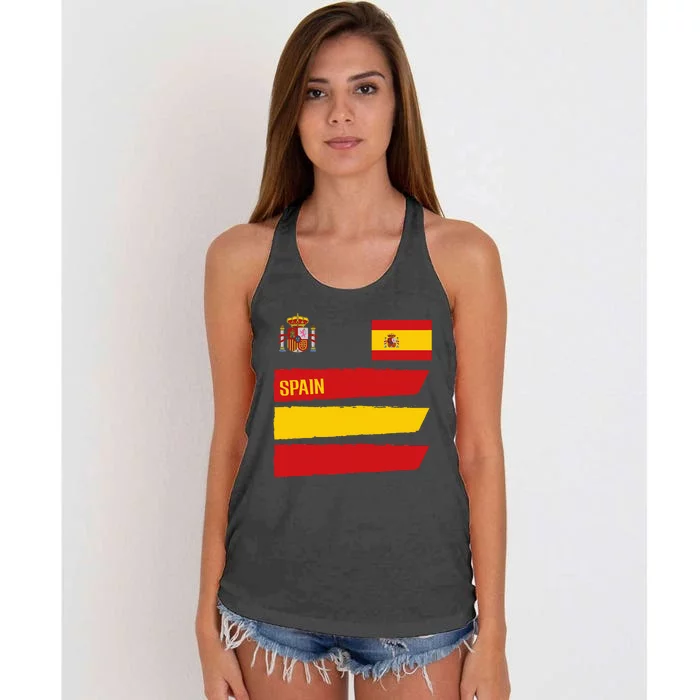 Spain Flag Espana Football Soccer Fan Women's Knotted Racerback Tank