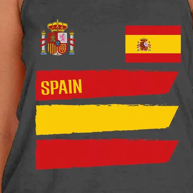 Spain Flag Espana Football Soccer Fan Women's Knotted Racerback Tank