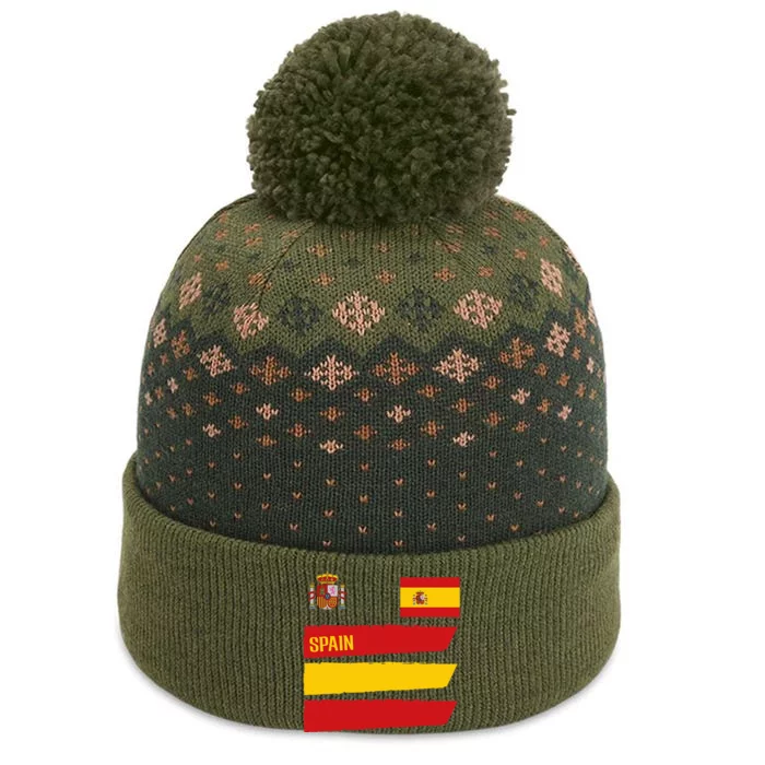 Spain Flag Espana Football Soccer Fan The Baniff Cuffed Pom Beanie