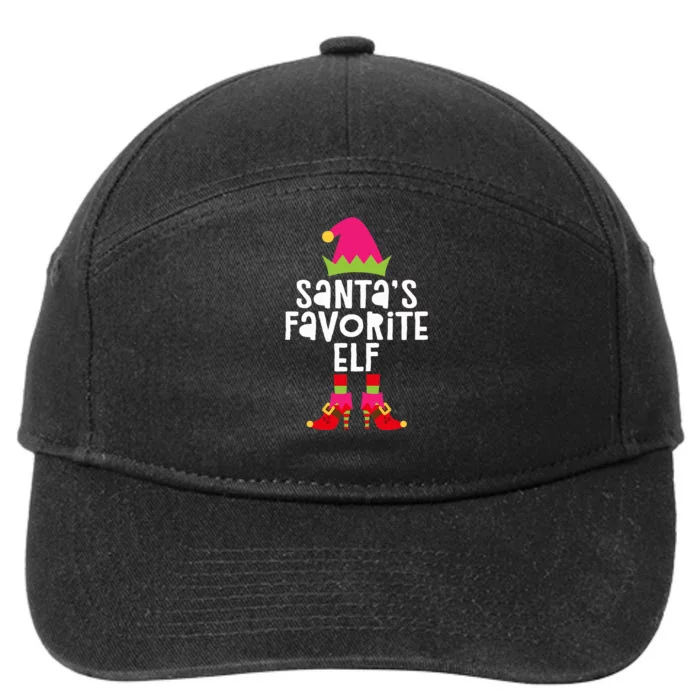 Santa's Favorite Elf  Matching Christmas Elf 7-Panel Snapback Hat