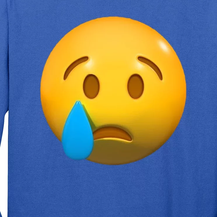 Sad Face Emoji Crying Tear Drop Long Sleeve Shirt