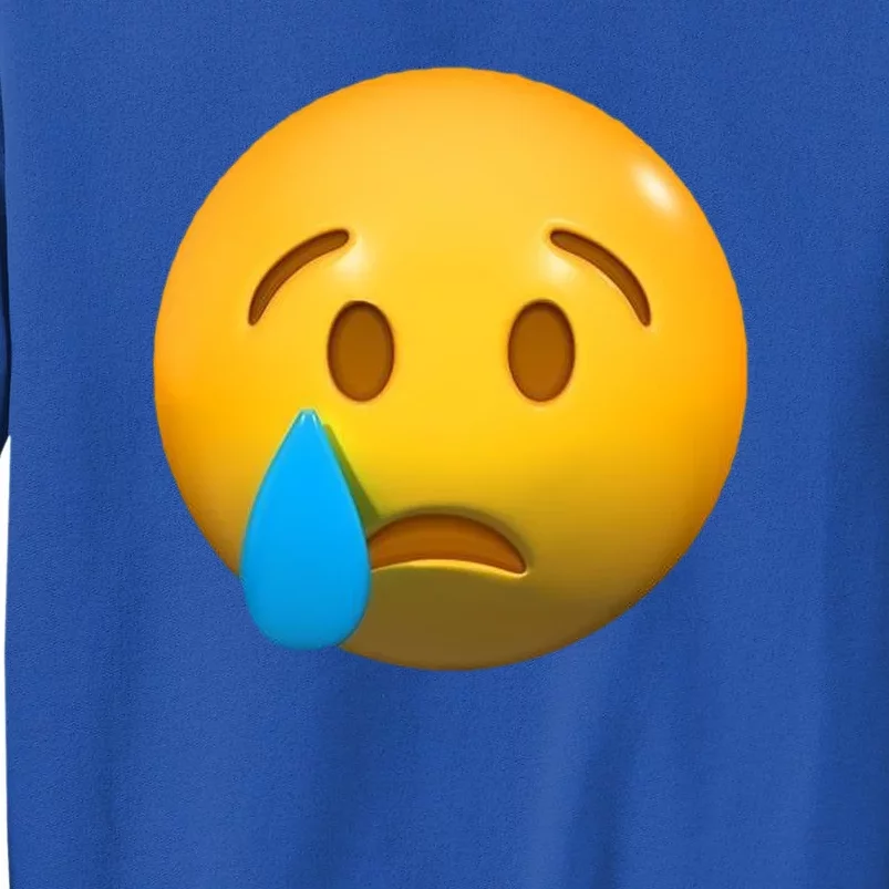 Sad Face Emoji Crying Tear Drop Sweatshirt