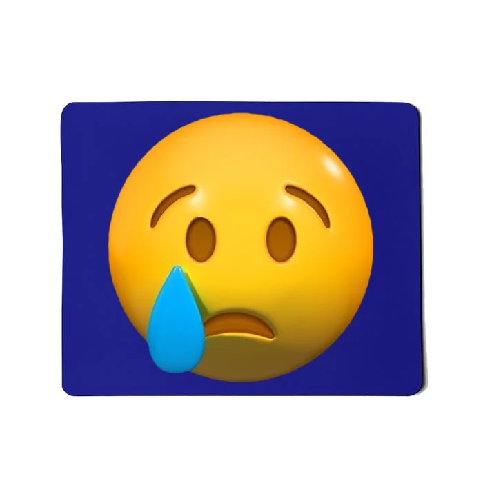 Sad Face Emoji Crying Tear Drop Mousepad