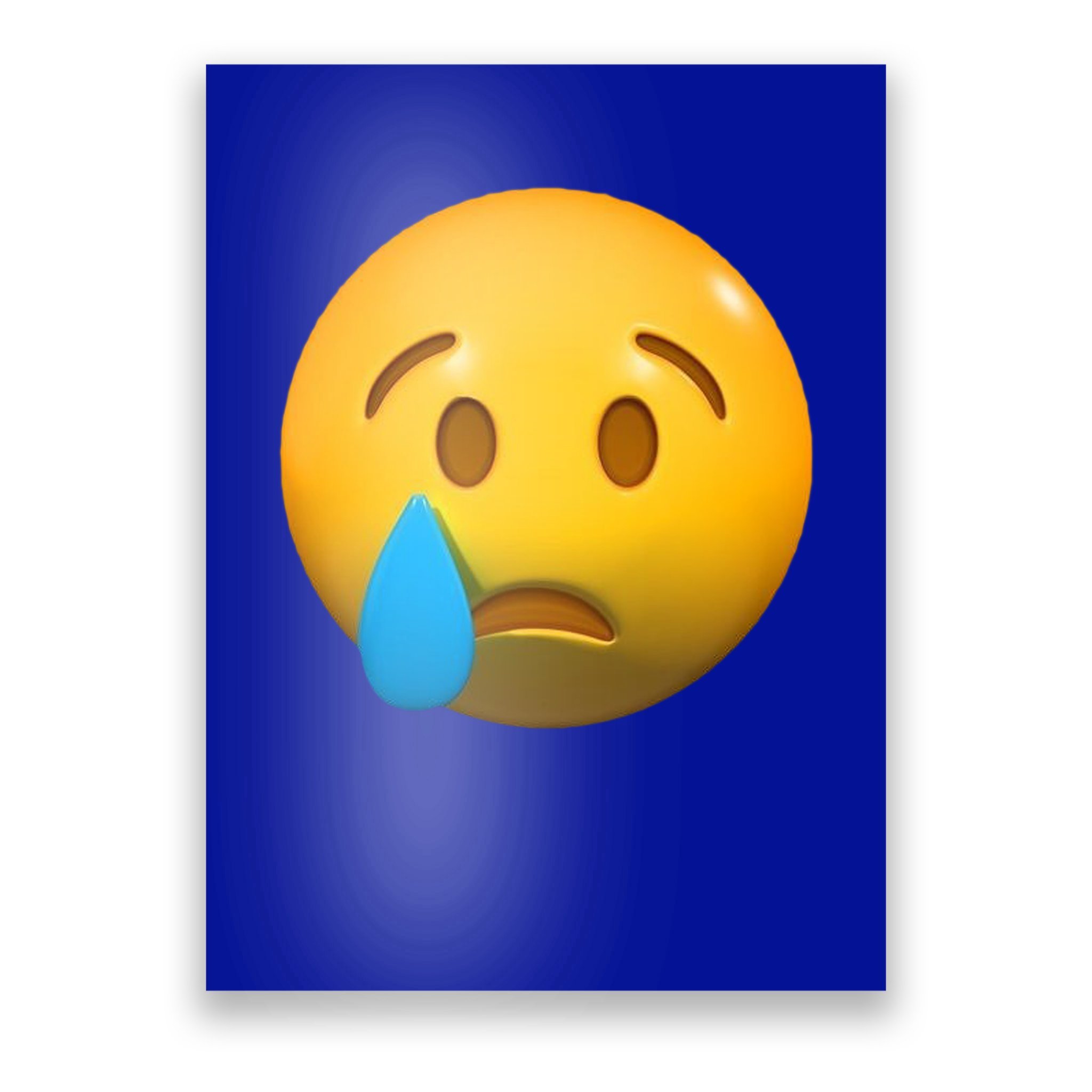 Sad Face Emoji Crying Tear Drop Poster Teeshirtpalace