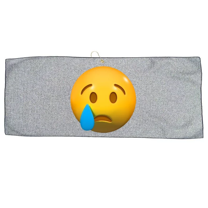 Sad Face Emoji Crying Tear Drop Large Microfiber Waffle Golf Towel