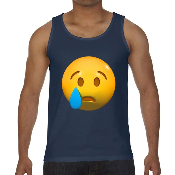 Sad Face Emoji Crying Tear Drop Comfort Colors® Tank Top