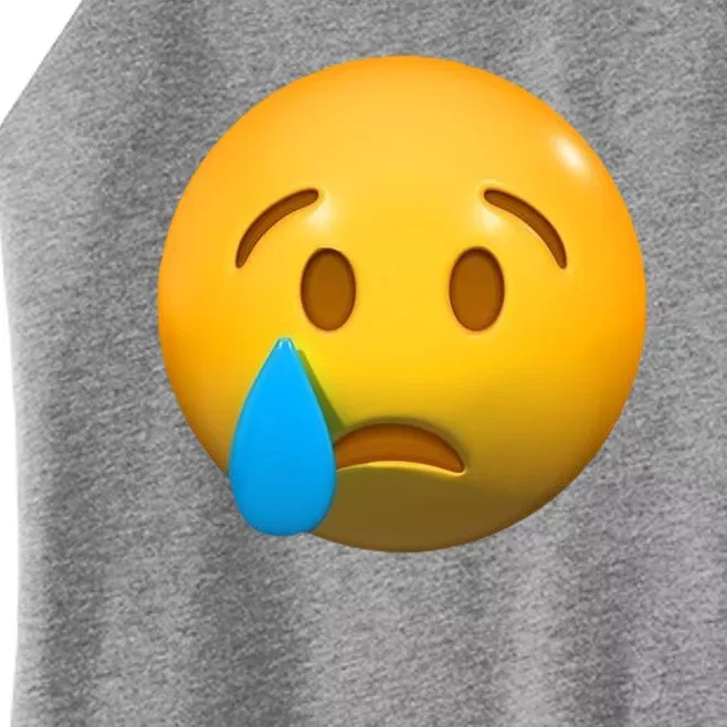 Sad Face Emoji Crying Tear Drop Women’s Perfect Tri Rocker Tank