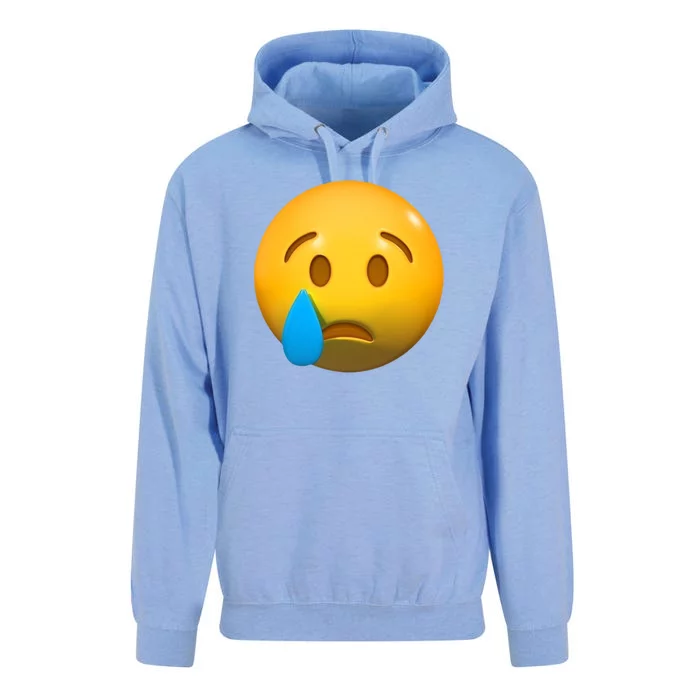 Sad Face Emoji Crying Tear Drop Unisex Surf Hoodie