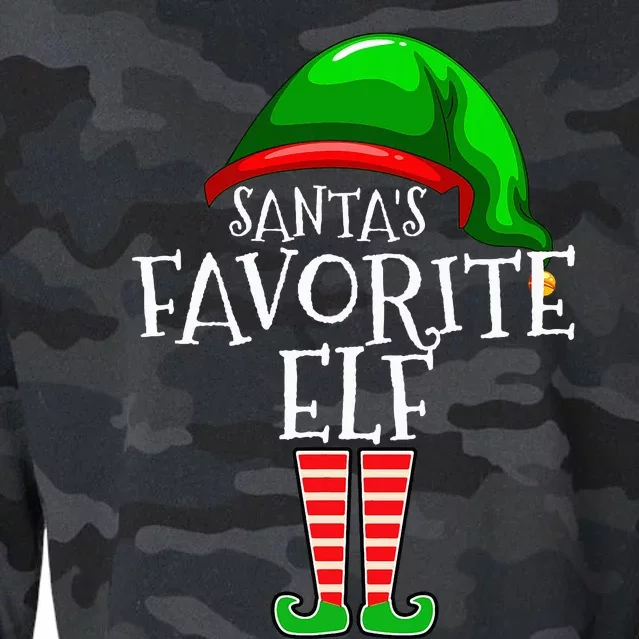 SantaS Favorite Elf Group Matching Family Christmas Cropped Pullover Crew