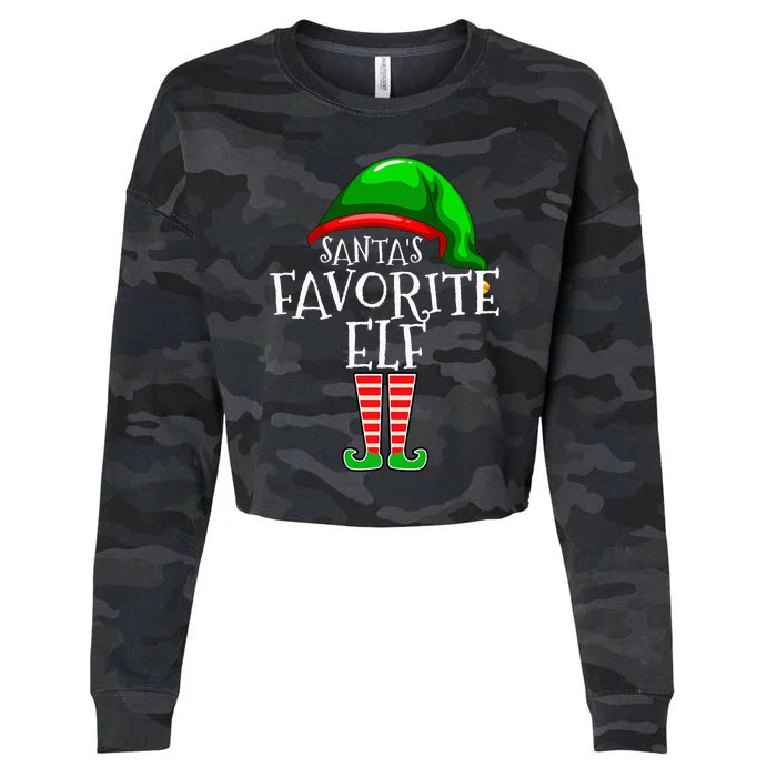 SantaS Favorite Elf Group Matching Family Christmas Cropped Pullover Crew