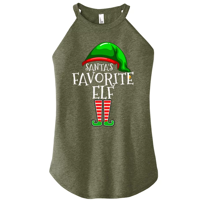 SantaS Favorite Elf Group Matching Family Christmas Women’s Perfect Tri Rocker Tank