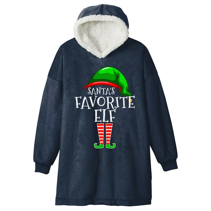 SantaS Favorite Elf Group Matching Family Christmas Hooded Wearable Blanket