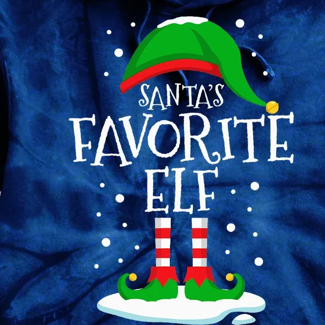 SantaS Favorite Elf Christmas Family Matching Xmas Funny Tie Dye Hoodie