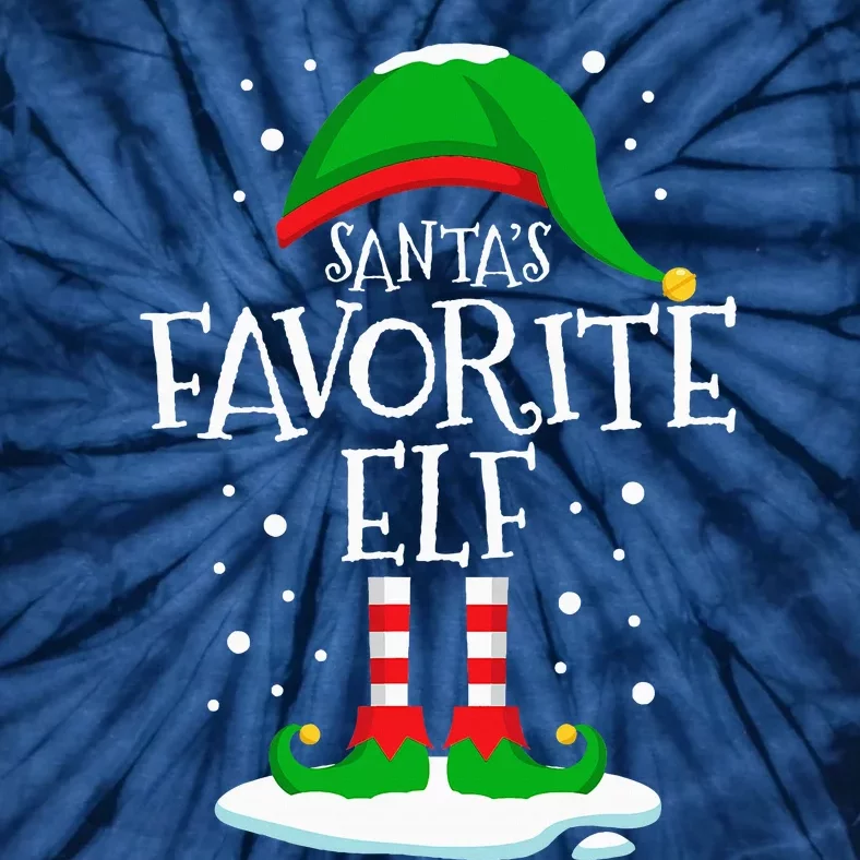 SantaS Favorite Elf Christmas Family Matching Xmas Funny Tie-Dye T-Shirt