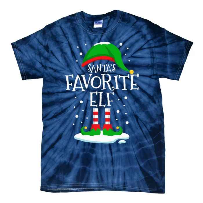 SantaS Favorite Elf Christmas Family Matching Xmas Funny Tie-Dye T-Shirt