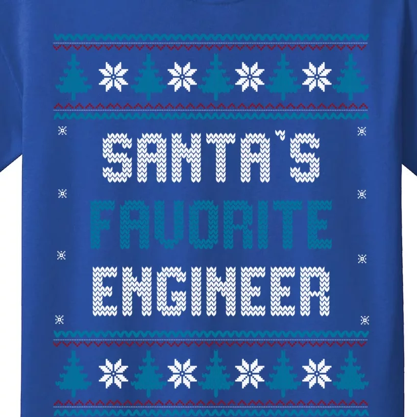 Santas Favorite Engineer Christmas Funny Gift Pajama Xmas Meaningful Gift Kids T-Shirt