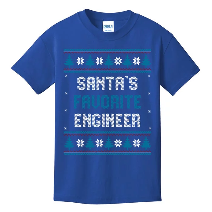 Santas Favorite Engineer Christmas Funny Gift Pajama Xmas Meaningful Gift Kids T-Shirt