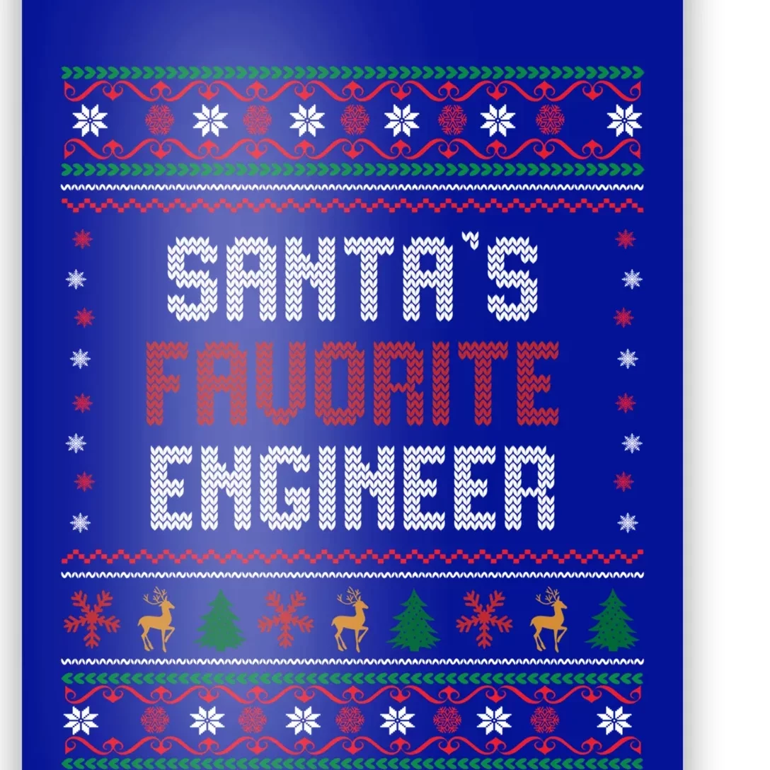 Santas Favorite Engineer Gift Funny Chritsmas Pajama Xmas Gift Poster