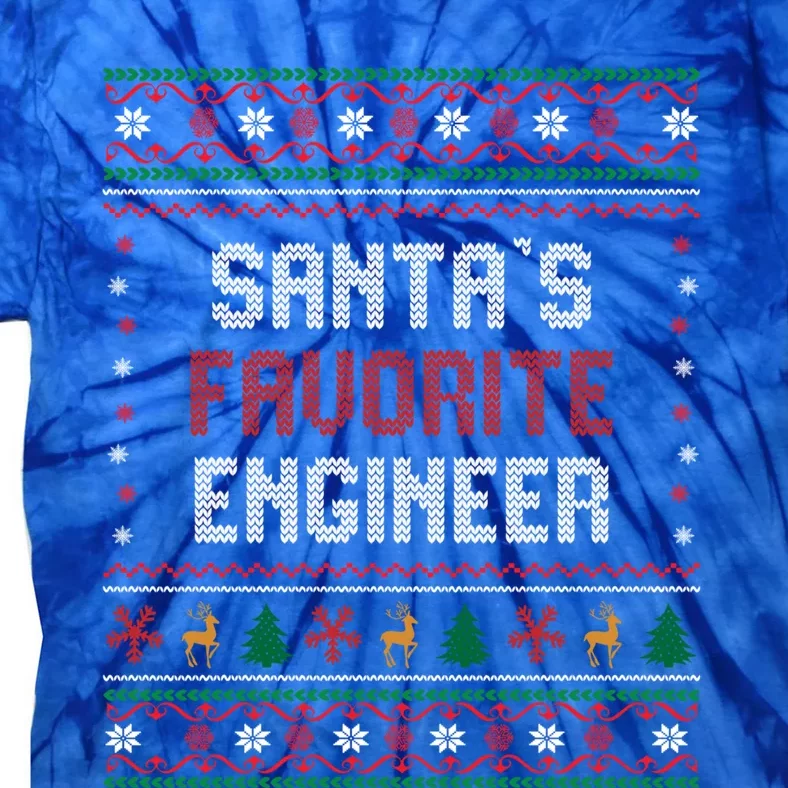 Santas Favorite Engineer Gift Funny Chritsmas Pajama Xmas Gift Tie-Dye T-Shirt