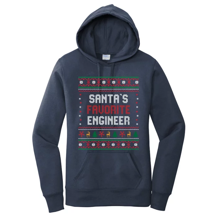 Santas Favorite Engineer Gift Funny Chritsmas Pajama Xmas Gift Women's Pullover Hoodie