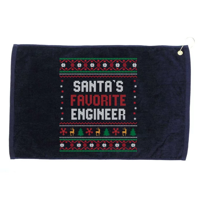 Santas Favorite Engineer Gift Funny Chritsmas Pajama Xmas Gift Grommeted Golf Towel