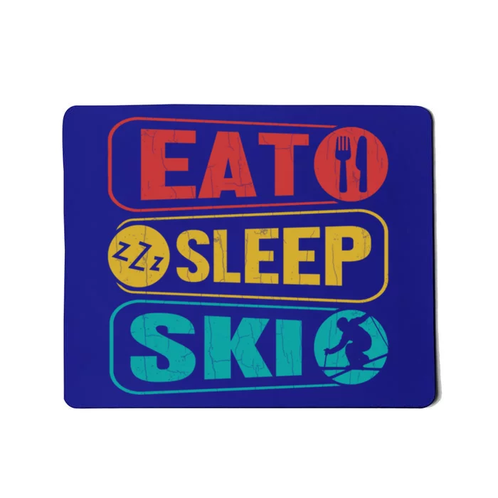 Skiing Funny Eat Sleep Ski Expert Snow Lover Skier Graphic Meaningful Gift Mousepad