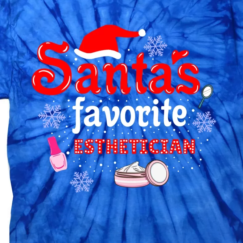 Santas Favorite Esthetician Christmas Gift Tie-Dye T-Shirt