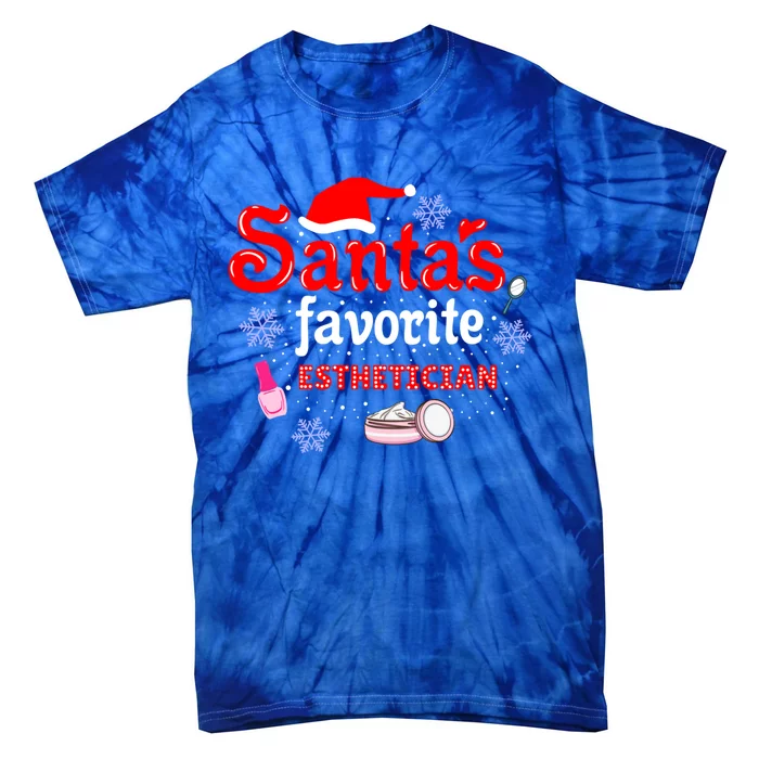 Santas Favorite Esthetician Christmas Gift Tie-Dye T-Shirt