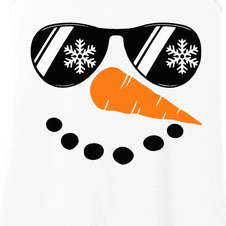 Snowman Face Family Christmas Matching Costume Ladies Essential Tank