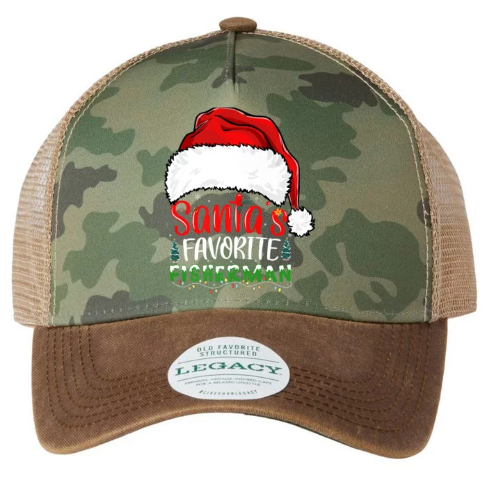 Santa's Favorite Fisherman Santa's Hat Christmas Fishing Premium Legacy Tie Dye Trucker Hat