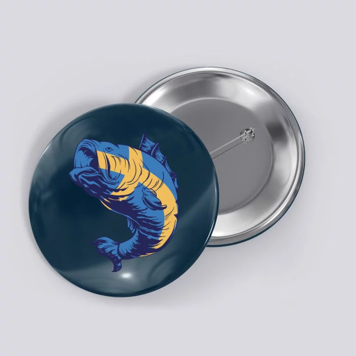 Swedish Flag Fish Button