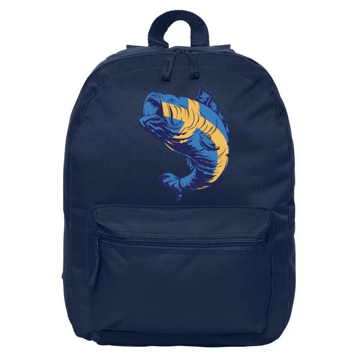 Swedish Flag Fish 16 in Basic Backpack