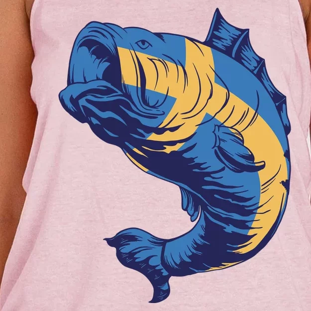 Swedish Flag Fish Women's Knotted Racerback Tank