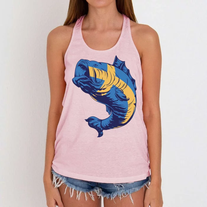 Swedish Flag Fish Women's Knotted Racerback Tank