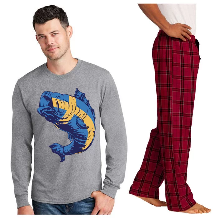 Swedish Flag Fish Long Sleeve Pajama Set