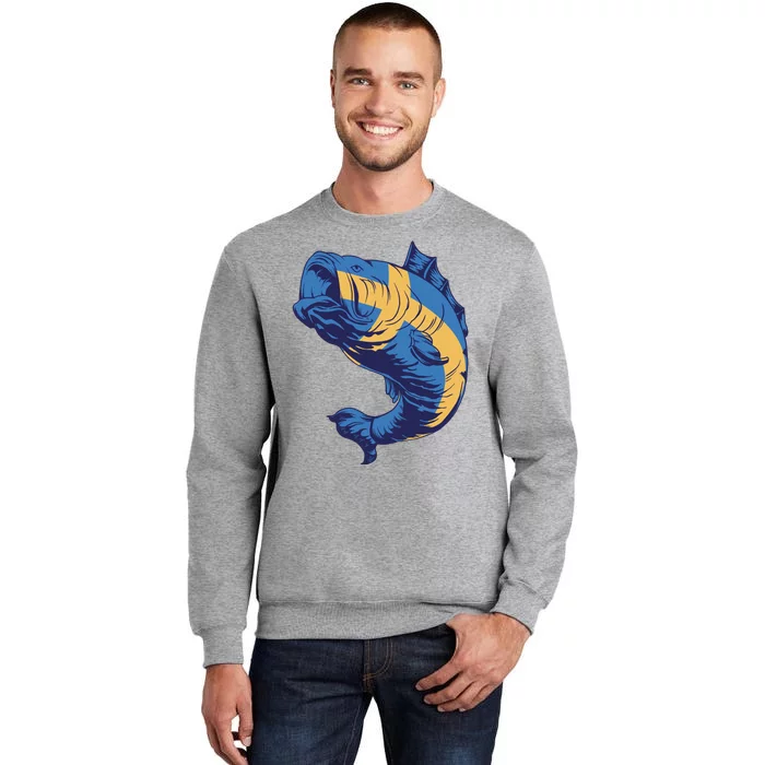 Swedish Flag Fish Tall Sweatshirt