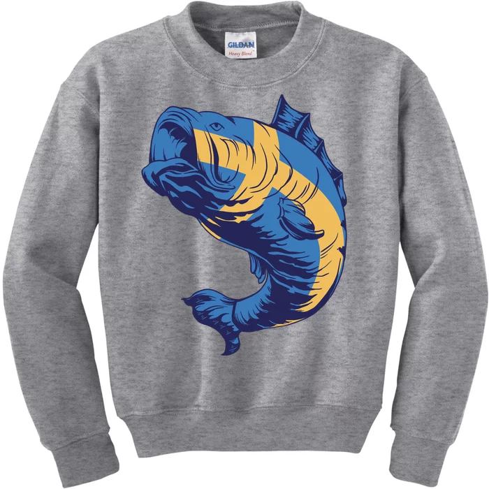 Swedish Flag Fish Kids Sweatshirt