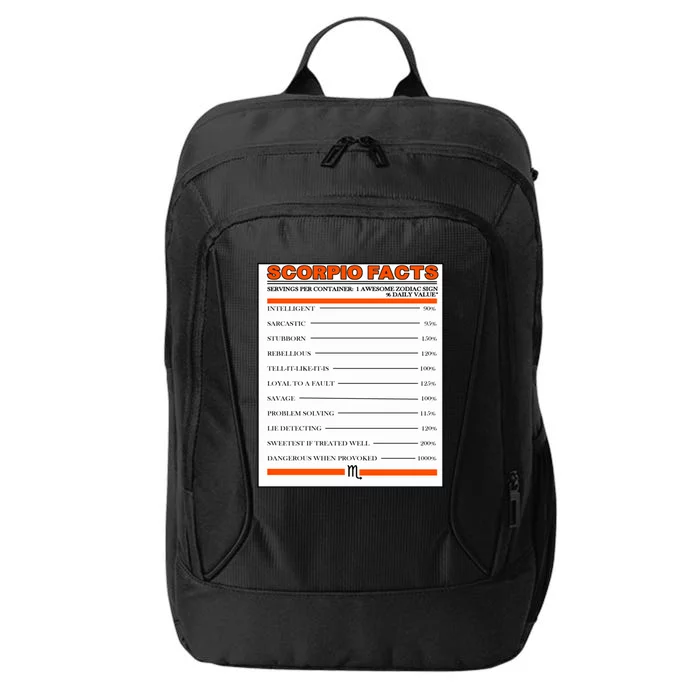 Scorpio Facts Funny Gift City Backpack