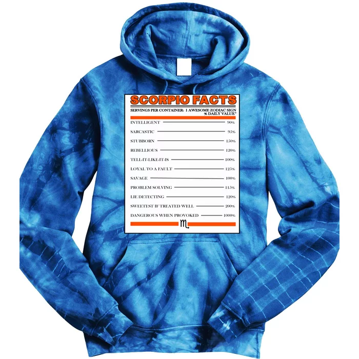 Scorpio Facts Funny Gift Tie Dye Hoodie