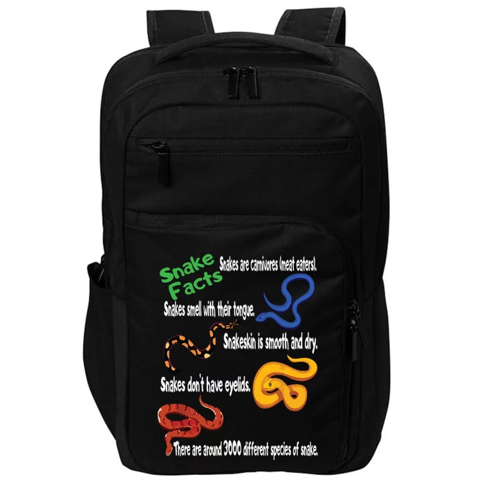 Snake Facts Funny Boy Girl Snake Lover Impact Tech Backpack