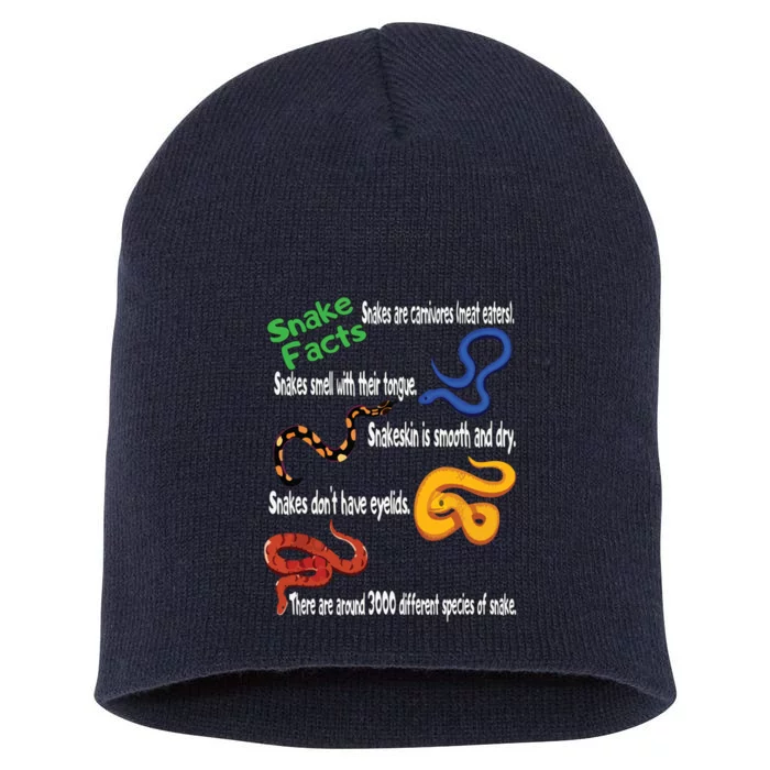 Snake Facts Funny Boy Girl Snake Lover Short Acrylic Beanie