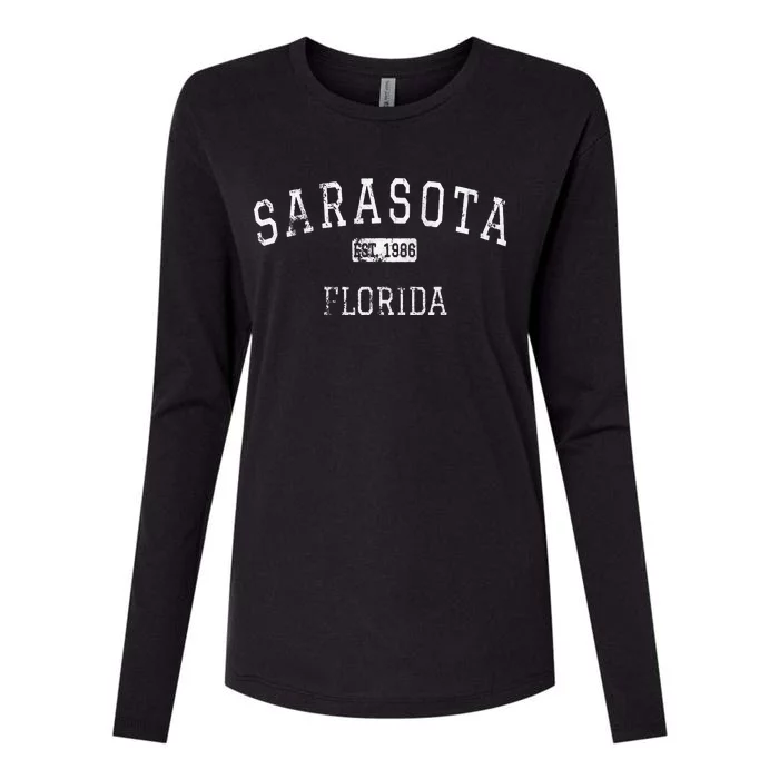 Sarasota Florida Fl Vintage Womens Cotton Relaxed Long Sleeve T-Shirt