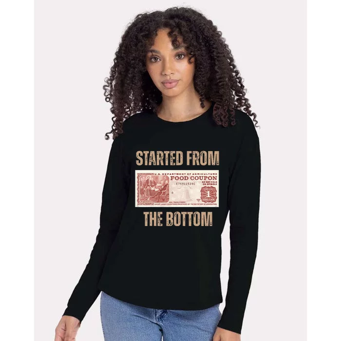 Started From Food Stamp Amounts In Each State The Bottom Womens Cotton Relaxed Long Sleeve T-Shirt