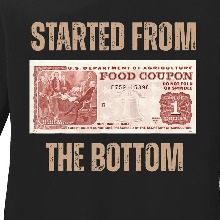 Started From Food Stamp Amounts In Each State The Bottom Ladies Long Sleeve Shirt