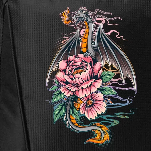 Springtime Floral Fire Dragon City Backpack