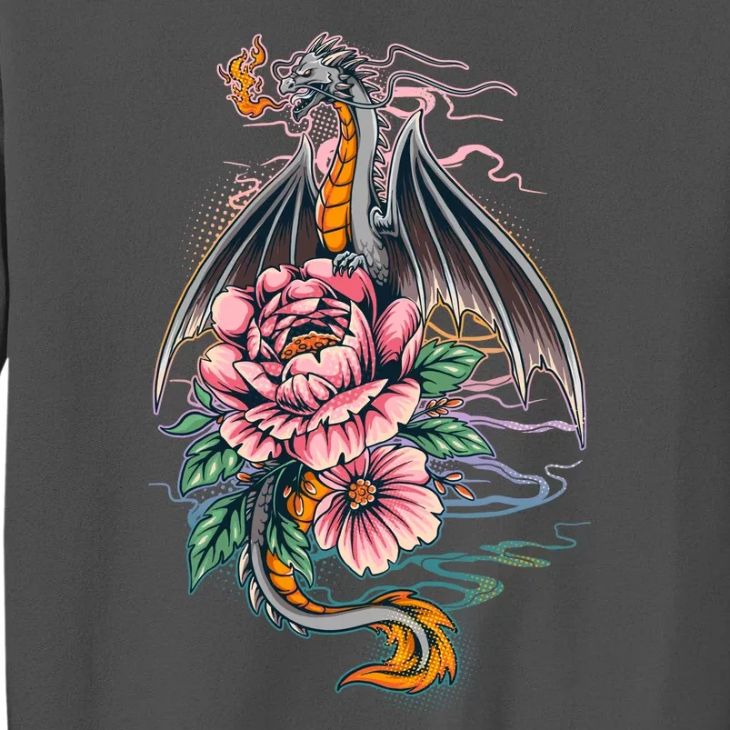 Springtime Floral Fire Dragon Tall Sweatshirt