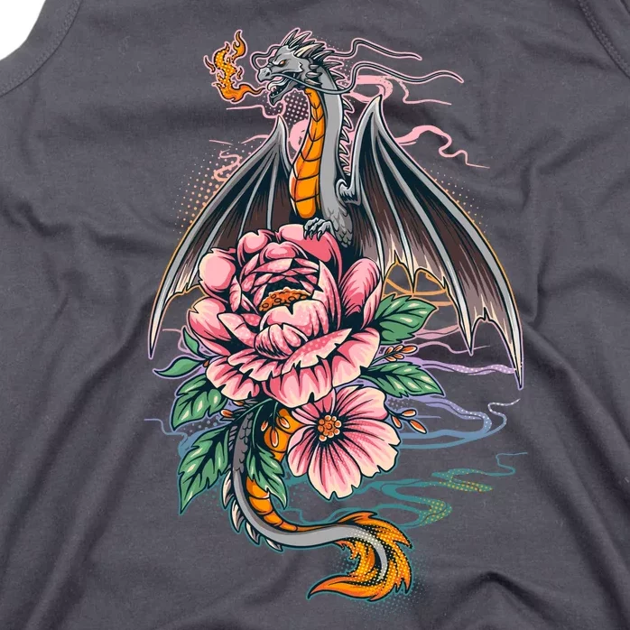 Springtime Floral Fire Dragon Tank Top