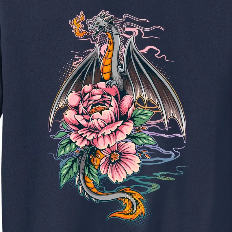 Springtime Floral Fire Dragon Sweatshirt